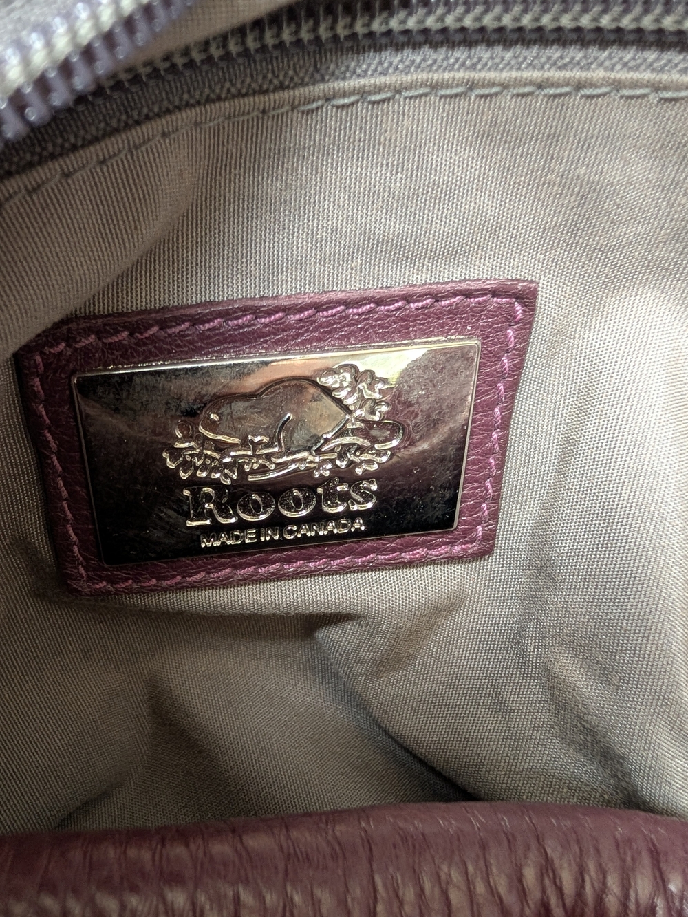 Vintage Roots Leather Satchel Burgundy/Plum - Picture 13 of 15